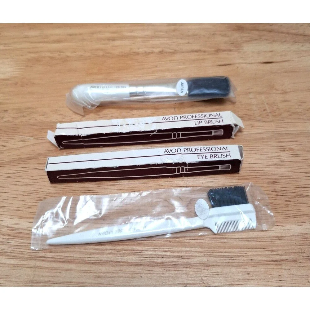 Vintage Avon Professional Eye Lip Blush Brush Eyebrow and Eyelash Comb Japan